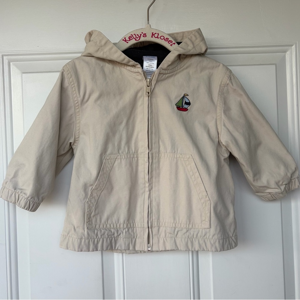 •Gymboree• Child’s Khaki Hooded Jacket - Size 18-24 Months